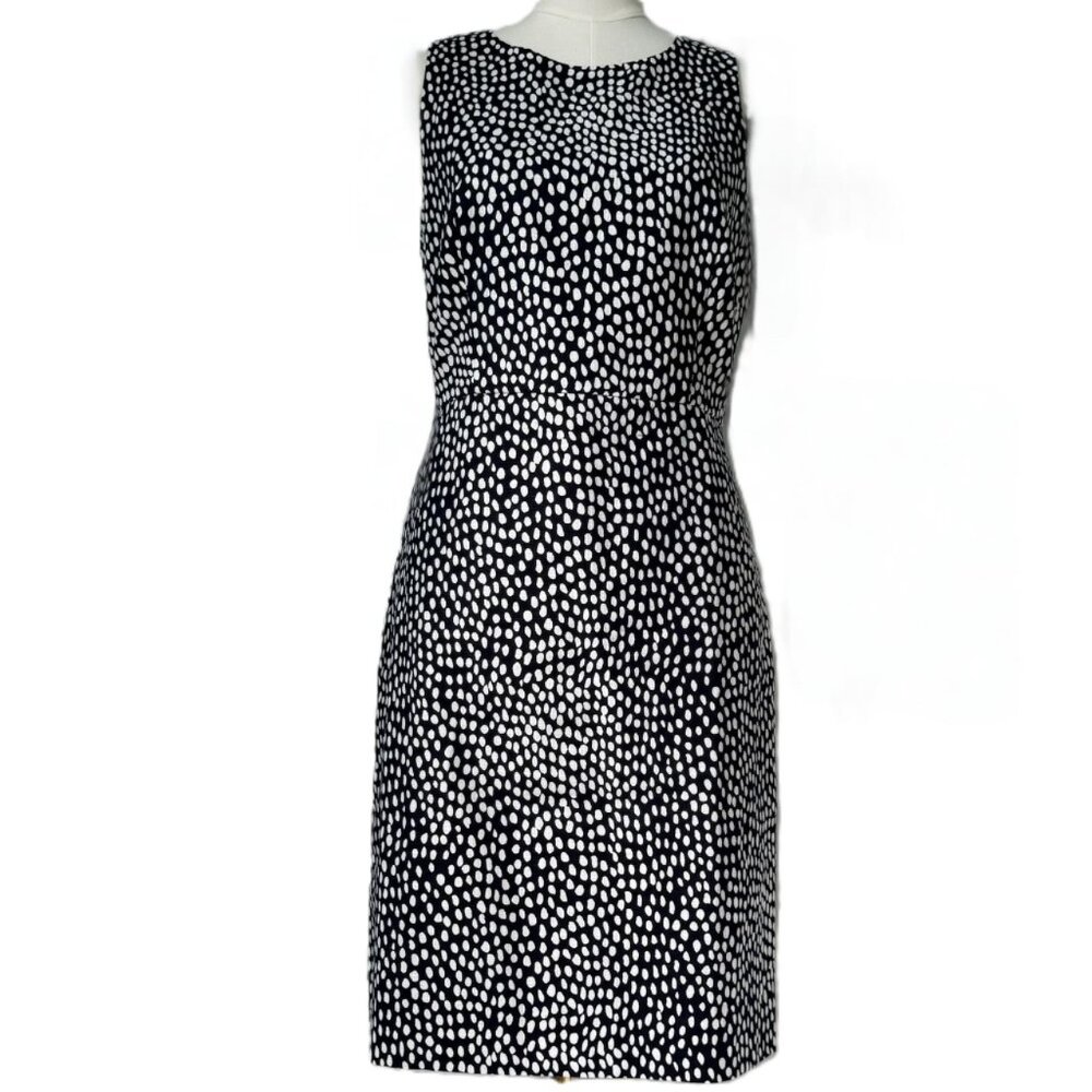 NWOT J. CREW| Dark Navy and White Sheath Dress Sz 8